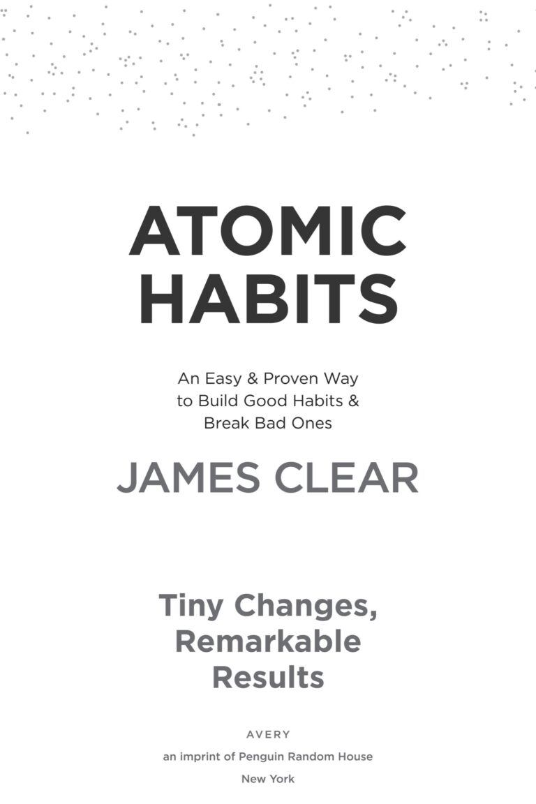 atomic habits book pdf download